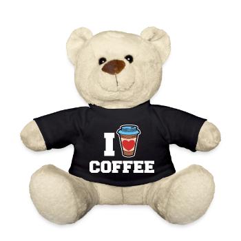 I love coffee drinking coffee lovers statement - Teddy Bear - black - Front