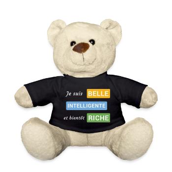 Je suis belle, intelligente et bientôt riche - Nounours - noir - Devant
