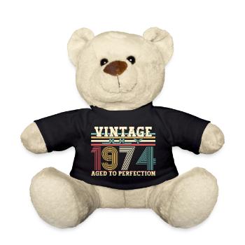 Vintage July 1974 48th birthday Men 48 years - Teddy Bear - black - Front