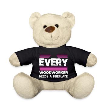 bingo salle tshirts construction charpentier - Nounours - noir - Devant