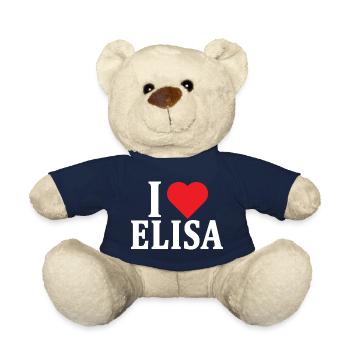 T-Shirt Ich liebe Elisa T-Shirt Geschenkidee - Teddy - French Navy - Vorne
