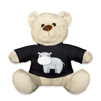 Süßes Nilpferd Baby Afrika Savanne Safari Hippo - Teddy - Schwarz - Vorne