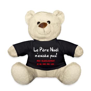 Le père noël n'existe pas - Nounours - noir - Devant