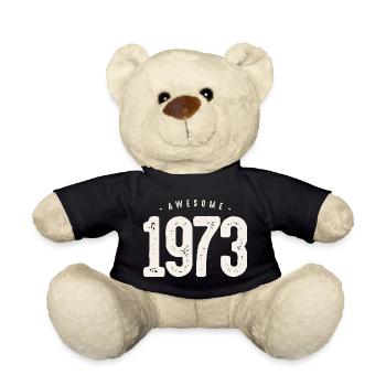 Distressed 1973 Vintage Typography - Teddy Bear - black - Front