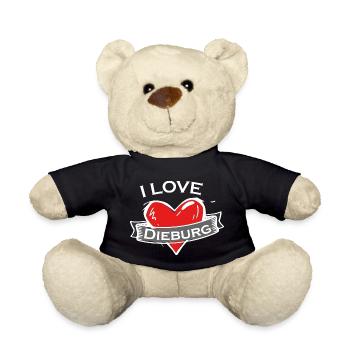 Dieburg - Ich liebe Stadtnamen in Tattoo Stil - Teddy - Schwarz - Vorne
