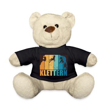 Klettern Bouldern Bergsteigen Berge Vintage - Teddy - Schwarz - Vorne