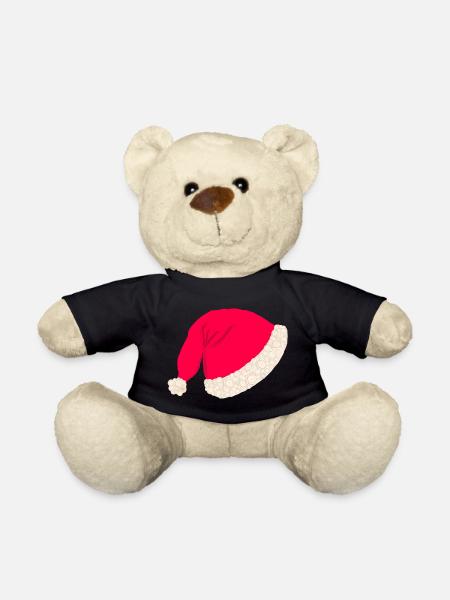 Weihnachtsmütze ohne Text - Teddy - Schwarz