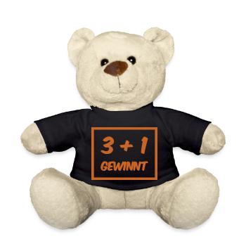 3 + 1 GEWINNT! Cool-trendiges Original-Design. NEU - Teddy - Schwarz - Vorne