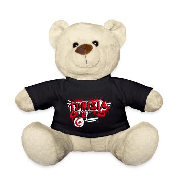 Tunesien Graffiti Flaggen Design - Teddy - Schwarz - Vorne