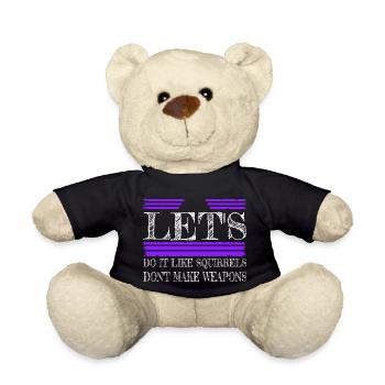 cadeau cadeau idée hippie paix symbole désarmement - Nounours - noir - Devant