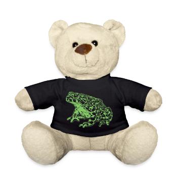 Toad Frog Graphic Aquatic Amphibian Frog Lovers - Teddy Bear - black - Front