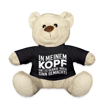 Gerade noch Sinn - Lustiger Spruch Fun Statement - Teddy - Schwarz - Vorne