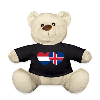 Holland Island Flagge Herz - Teddy - Schwarz - Vorne