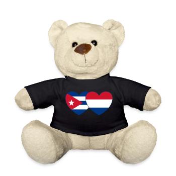 Cuba Holland Flag Heart - Teddy Bear - black - Front