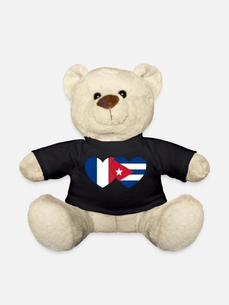 France Coeur de drapeau cubain - Nounours - noir