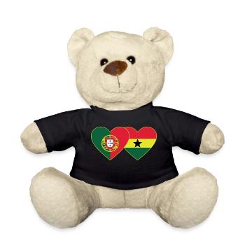 Portugal Ghana Flagge Herz - Teddy - Schwarz - Vorne