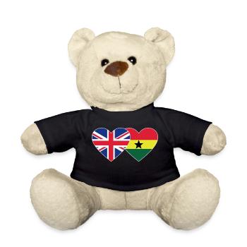 England Ghana Flagge Herz - Teddy - Schwarz - Vorne