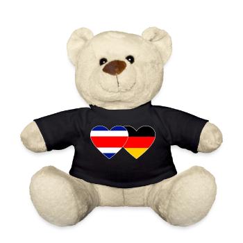 Costa Rica Allemagne Flag Heart - Nounours - noir - Devant