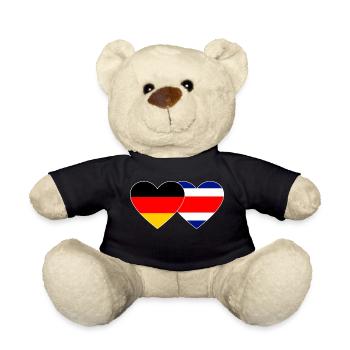 Germany Costa Rica Flag Heart - Teddy Bear - black - Front