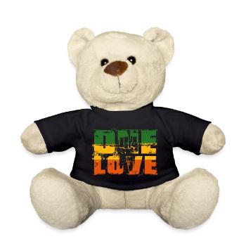 One Love Rastafari Banner - Teddy - Schwarz - Vorne