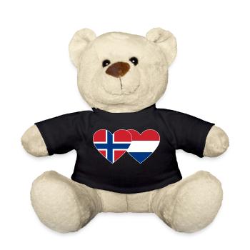 Norway Holland Flag Heart - Teddy Bear - black - Front