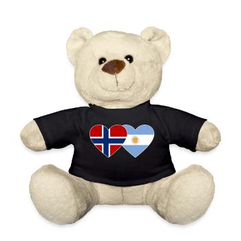 Norwegen Argentinien Flagge Herz - Teddy - Schwarz - Vorne