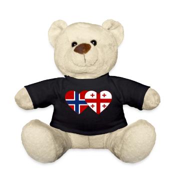 Norway Georgia Flag Heart - Teddy Bear - black - Front