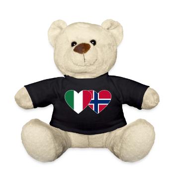 Italien Norwegen Flagge Herz - Teddy - Schwarz - Vorne