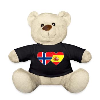 Norwegen Spanien Flagge Herz - Teddy - Schwarz - Vorne