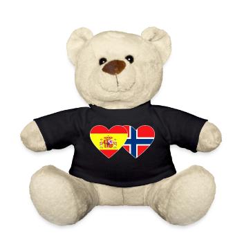 Spanien Norwegen Flagge Herz - Teddy - Schwarz - Vorne