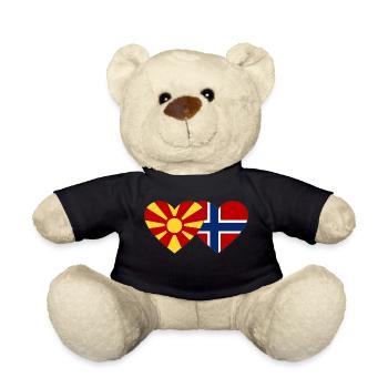 Makedonien Norwegen Flagge Herz - Teddy - Schwarz - Vorne