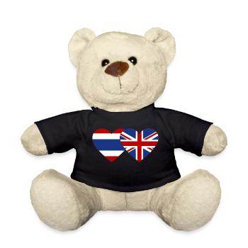 Thailand England Flagge Herz - Teddy - Schwarz - Vorne