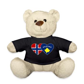 Norvège Drapeau du Kosovo Coeur - Nounours - noir - Devant