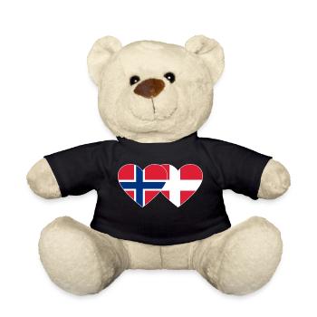 Norvège Danemark Flag Heart - Nounours - noir - Devant