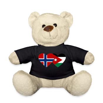 Norway Jordan Flag Heart - Teddy Bear - black - Front