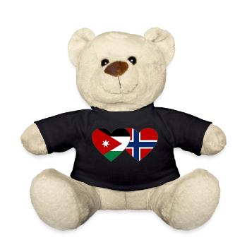 Jordaniend Norway Flag Heart - Teddy Bear - black - Front