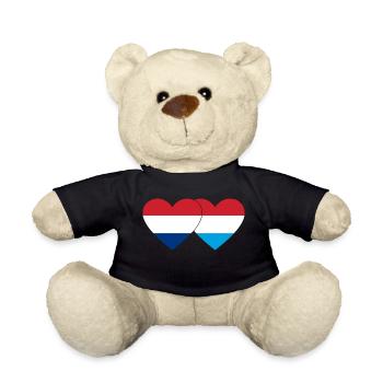 Holland Luxemburg Flagge Herz - Teddy - Schwarz - Vorne