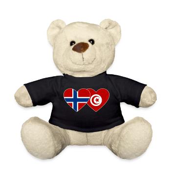 Norwegen Tunesien Flagge Herz - Teddy - Schwarz - Vorne