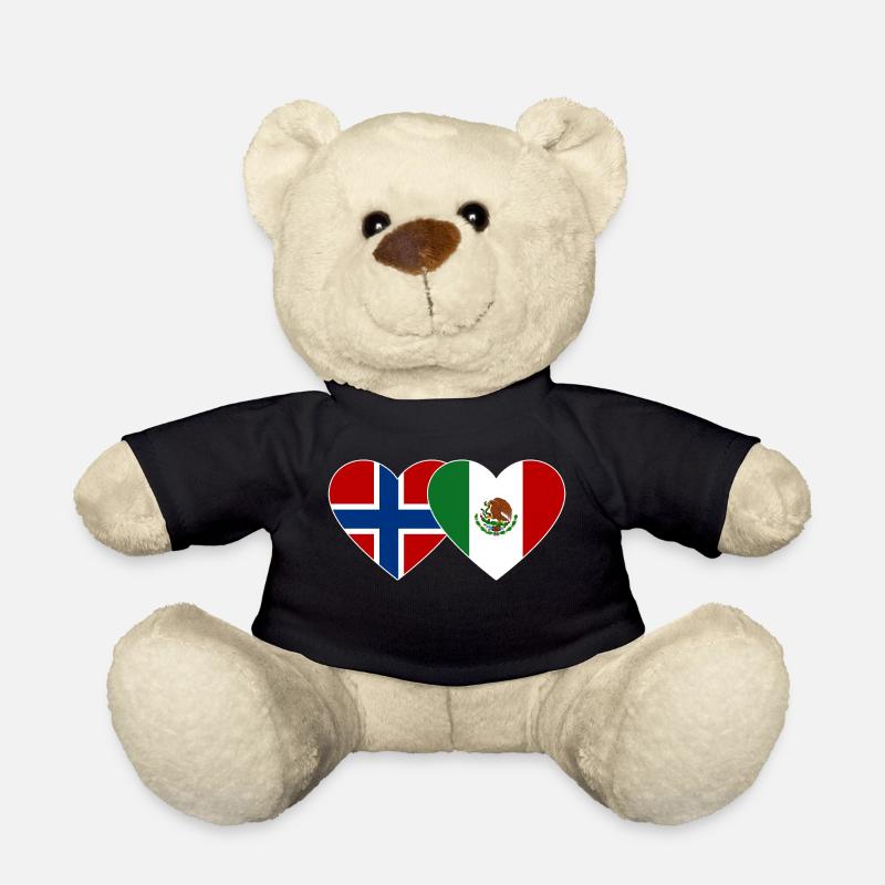 Norwegen Mexiko Flagge Herz - Teddy - Schwarz