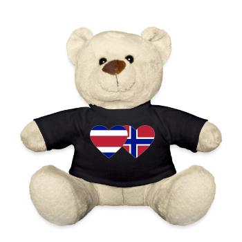Costa Rica Norvège Flag Coeur - Nounours - noir - Devant