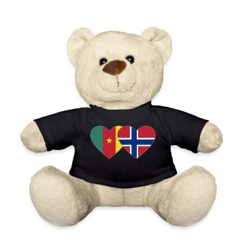Kemerun Norvège Flag Coeur - Nounours - noir - Devant