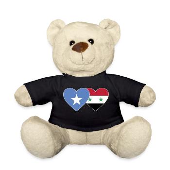 Somalia Syria Flag Heart - Teddy Bear - black - Front