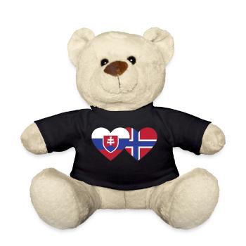 Slovakia Norway Flag Heart - Teddy Bear - black - Front