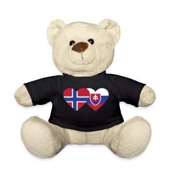 Norwegen Slowakei Flagge Herz - Teddy - Schwarz - Vorne