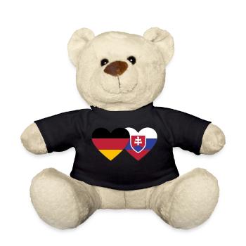 Deutschland Slowakei Flagge Herz - Teddy - Schwarz - Vorne