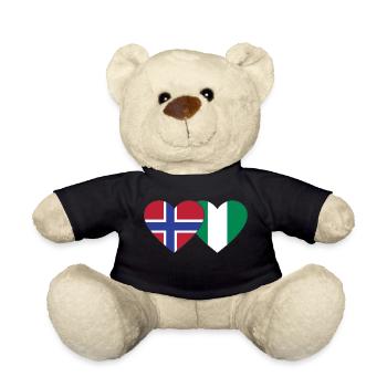 Norway Nigeria Flag Heart - Teddy Bear - black - Front