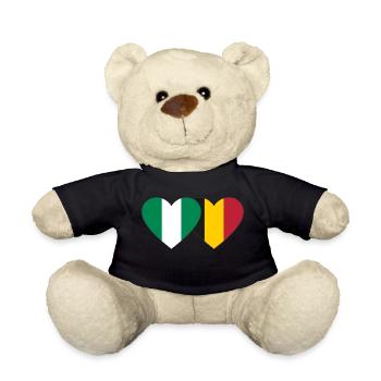 Nigeria Belgium Flag Heart - Teddy Bear - black - Front