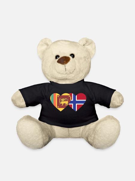 Siri Lanka Norwegen Flagge Herz - Teddy - Schwarz