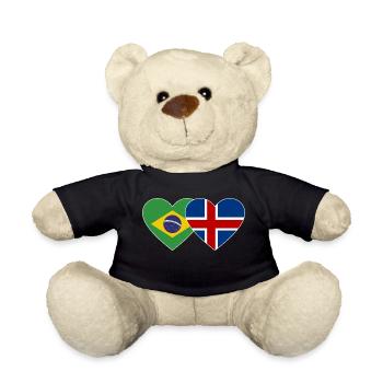 Brasilien Island Flagge Herz - Teddy - Schwarz - Vorne