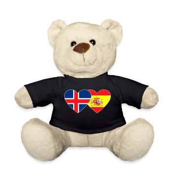 Island Spanien Flagge Herz - Teddy - Schwarz - Vorne